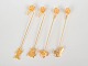 Andreas Mikkelsen for Georg Jensen, set of four Golden Christmas candleholders.Four brass ...