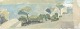 Hans Fellenius, oil on canvas, listed Swedish visual artist.Modernist landscape in a wide ...