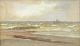 Lauritz Sørensen, oil on canvas, listed Danish painter.Atmospheric coastal scene depicting ...