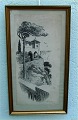 Lois Moe 
drawing - 
Mediteranian 
Landscape 52 x 
28 cm including 
the frame - 
covered with 
glass in ...