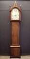 English longcase clock with box of oak and mahogany - The face is painted with flower ...