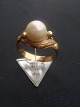 Gold ring Whit 
South Sea Pearl 
7,5 cm.
Gold 18k 
s: 56= D.18 
mm.