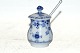 Rare Blue Fluted Half Lace, Mustard pot. Pre-1923SOLD
