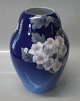 Bing and 
Grondahl B&G 
8103-832 Vase 
beutfully 
flowers on blue 
background 
painted and 
Signed by ...