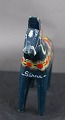 Blue Dala horse from Sweden H 13cms with "Särna" over the front legs