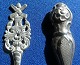 2 pieces of cutlery for e.g. olives. Fork 11.5cm in 830 silver, knife 10.5cm without stamps.