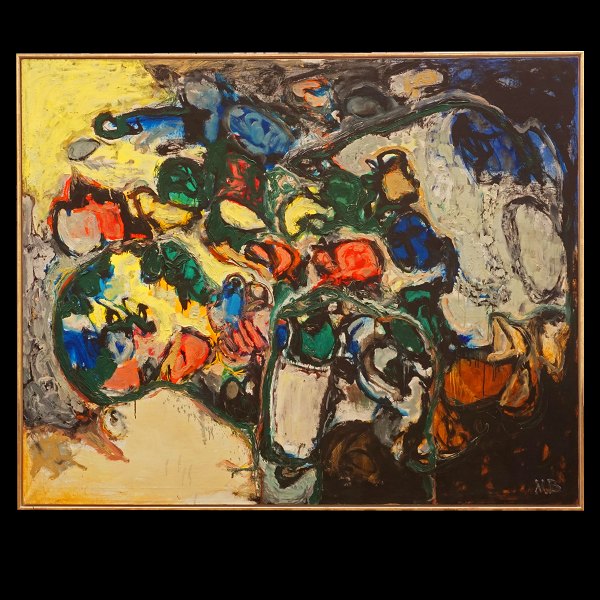 Mogens Balle, dänischer COBRA-Maler, 1921-88, Öl auf Leinen. Signiert und datiert 1976. Lichtmasse: 130x162cm. Mit Rahmen: 134x166cm