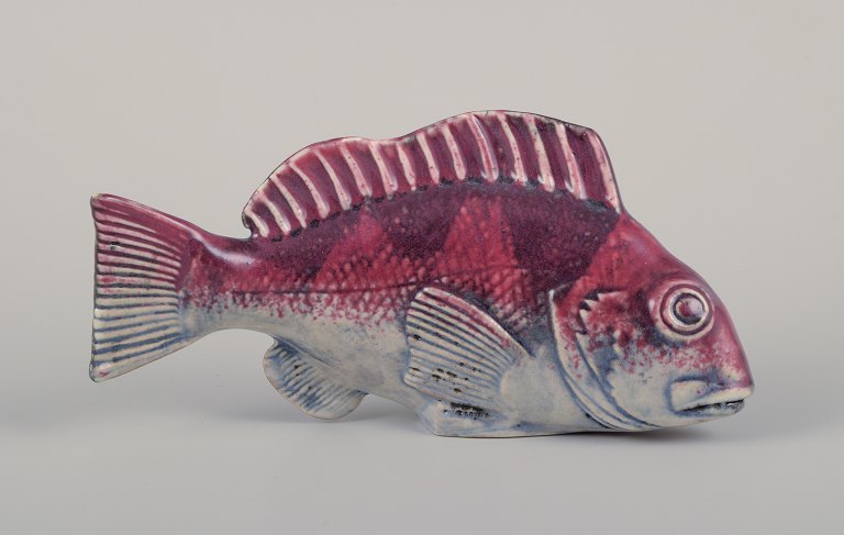 Sven Wejsfelt (1930-2009) for Gustavsberg. Unique "Stim" fish in glazed 
ceramics.