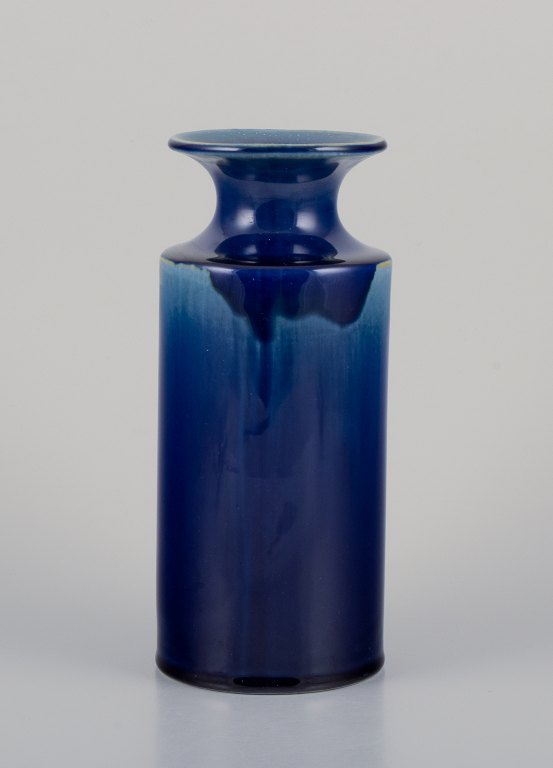 Britt-Louise Sundell (1928–2011) for Gustavsberg, Sweden. Large ceramic vase 
with glaze in blue and green tones.