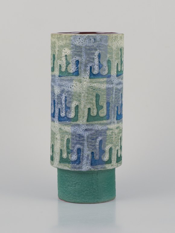 European ceramic artist. Large ceramic vase in a modernist style.