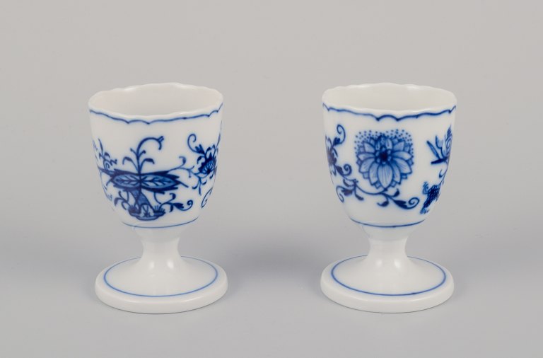 Meissen, Germany. Two Blue Onion Pattern egg cups.