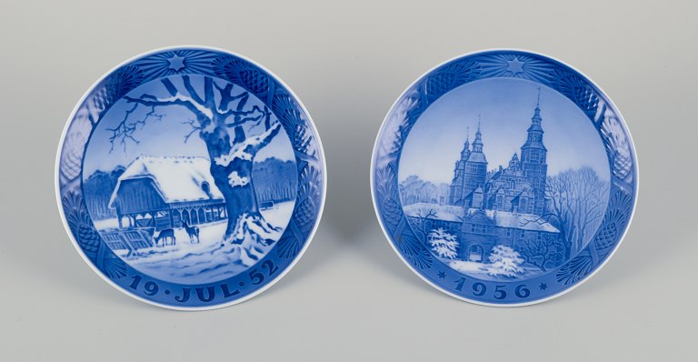 Royal Copenhagen Christmas plates from 1952 and 1956.