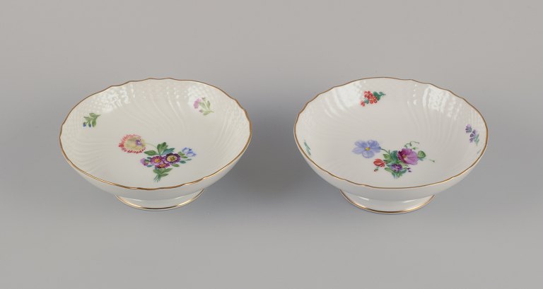 Royal Copenhagen Saxon Flower.
Two porcelain compotes.