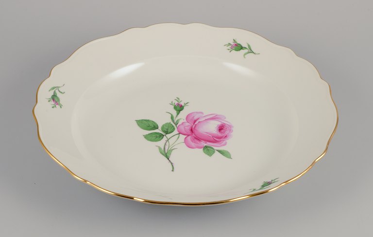 Meissen, large round "Pink Rose" serving platter.