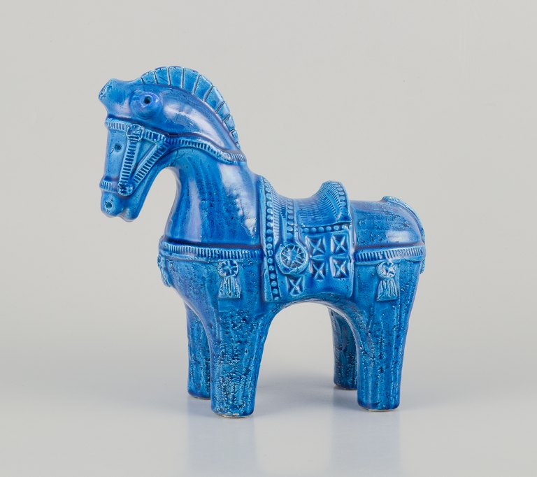 Aldo Londi for Bitossi, Italy, ceramic sculpture in azure blue glaze.