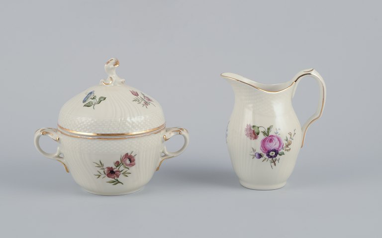 Royal Copenhagen, "Frijsenborg". Sugar bowl and creamer.