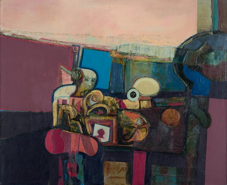 John Picking, English painter.Oil on canvas. Abstract composition with a male figure.
