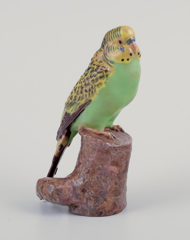 Jeanne Grut for Royal Copenhagen. 
Budgie in hand-painted and glazed earthenware.