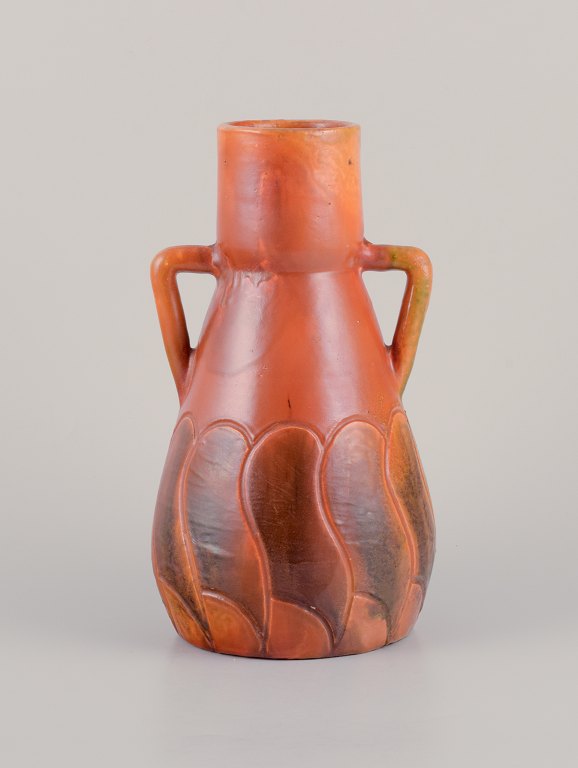 Martin Mortensen, Danish ceramicist, own workshop.
Ceramic Art Nouveau vase with handles.