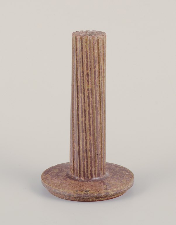 Arne Bang, Denmark. Own workshop.
Tall candlestick in glazed ceramic.