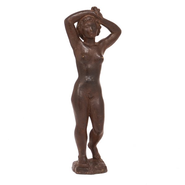 Signed Anker Hoffmann bronze sculpture dated 1956. H: 43cm