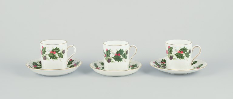 Royal Tuscan, England. Three pairs of cups with handles.