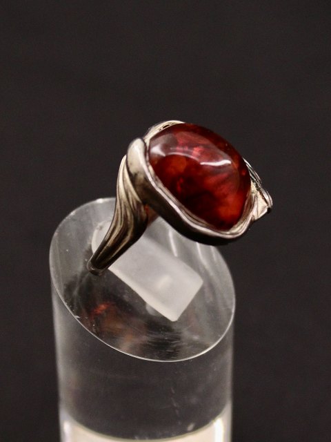 Sterling silver ring  with amber