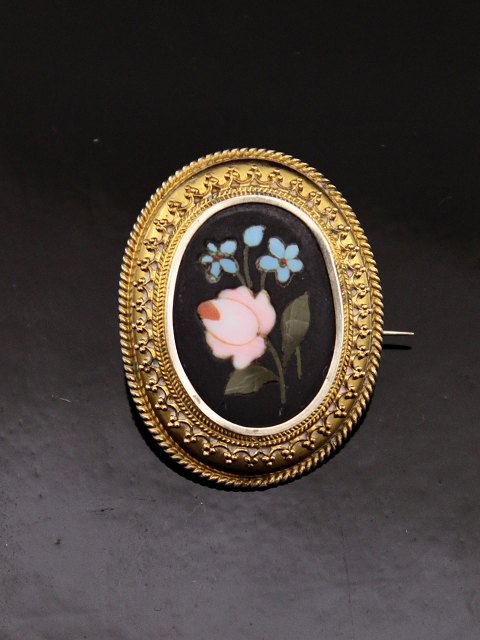 Pietra Dura Brooch