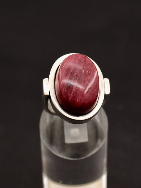 Sterling silver ring size 50 with jasper