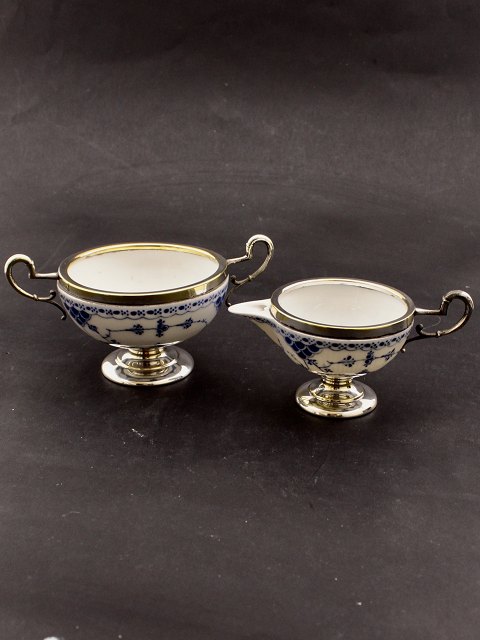 Royal Copenhagen rare blue fluted sugar cream set