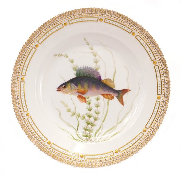 Royal Copenhagen Fauna Danica plate 3549 "Perca Fluviatilus" dated 1962. D: 
25,5cm