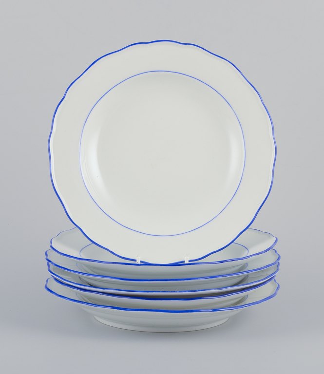 Meissen, Germany. A set of six dinner plates.