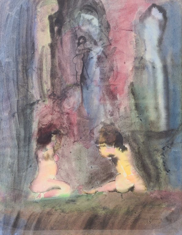 “Begråtande”
Swedish artist. 1969.
Mixed media on paper.