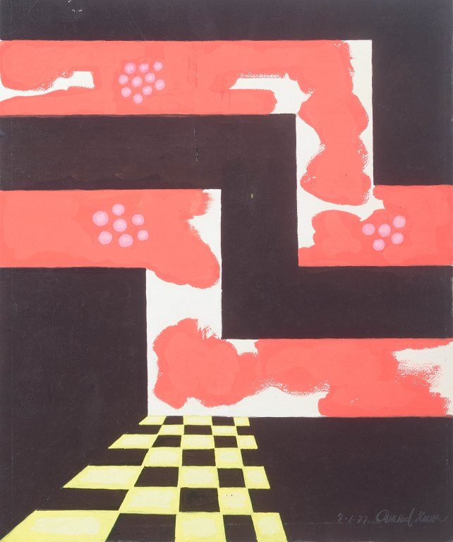 Osmund Hansen
Abstract composition.
Gouache on paper.