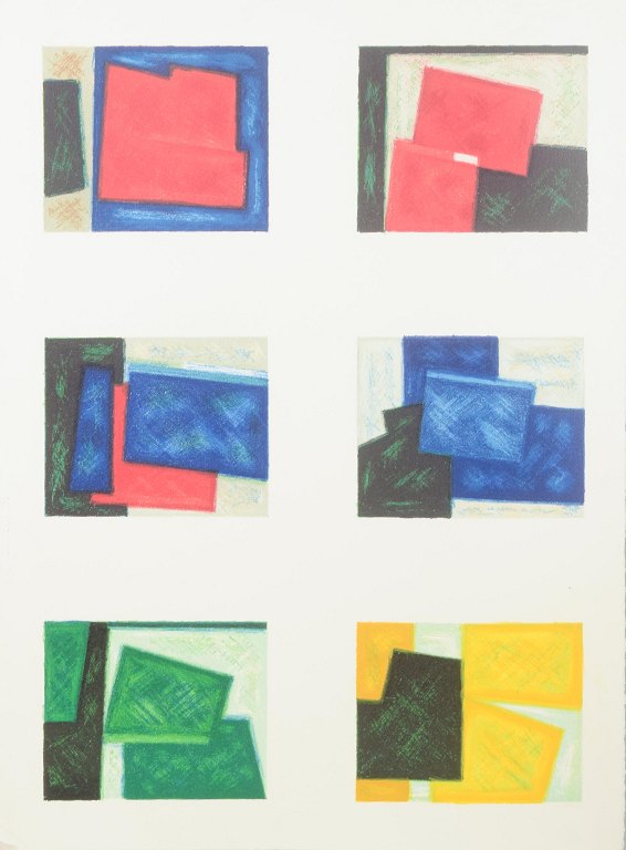 Osmund Hansen
Composition with six color fields.
Color lithograph on Arches paper.