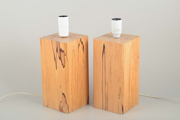 A pair of Scandinavian Table Lamps
Solid wood base with minimalist socket – 1980s/90s