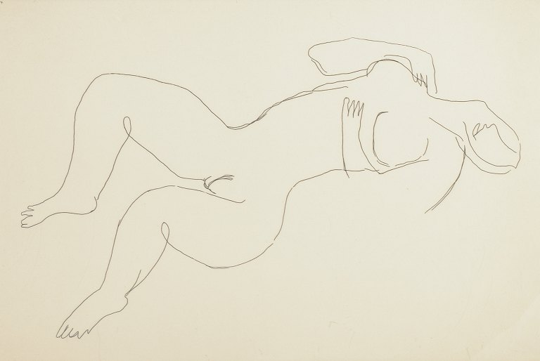 Jean Fautrier (1898-1964)
Cubist nude model.
Etching, 5/50.