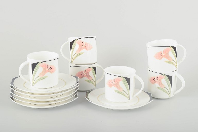 Villeroy & Boch6 cups and saucers “Iris”, 1980s.