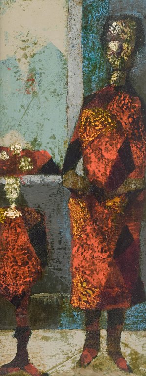 Sven Harald Ahlgren (1922–1997)
“Damen och blomman”.
Oil on board.