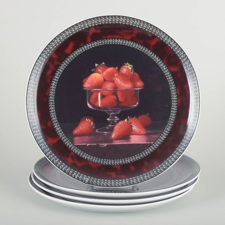 Jean-Claude Chauray for Bernardaud LimogesSet of 4 plates, late 20th century.