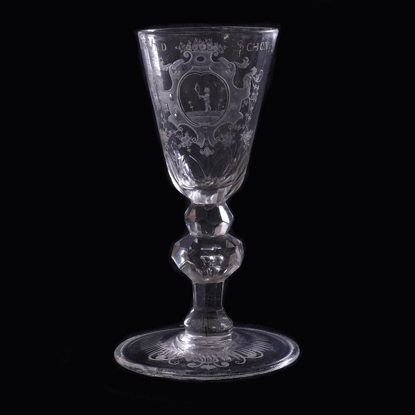 German Glass Goblet. H: 20cm