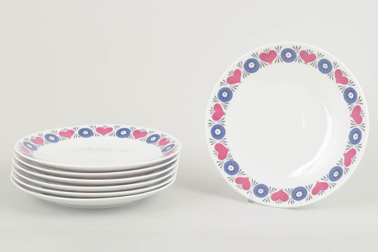 Marianne Westman for Rörstrand.Set of 6 salad plates, Silja model, 1960s.