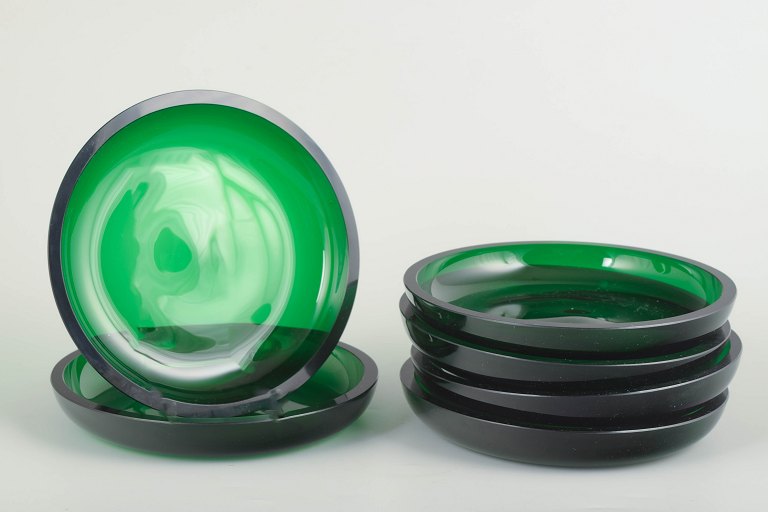 Josef Frank for Svenskt TennSet of 6 art glass plates, mid-20th century.