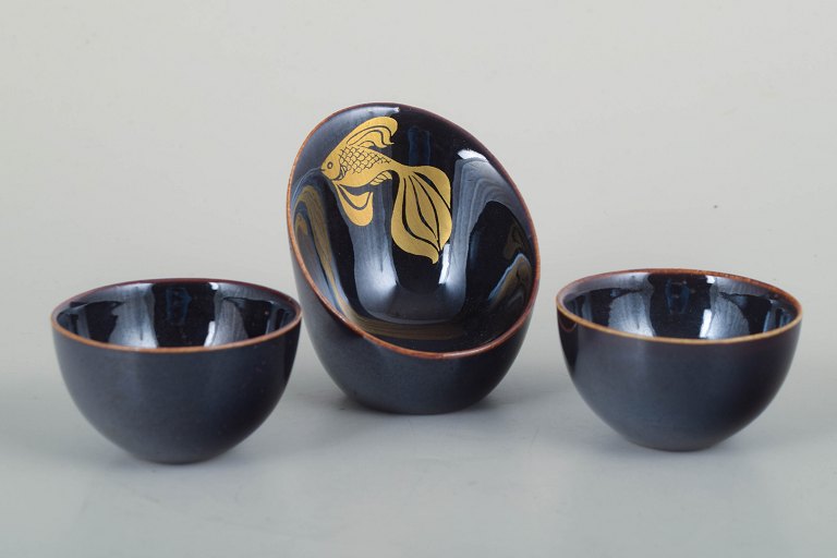 GustavsbergSet of Three Miniature Bowls, Mid-20th Century.