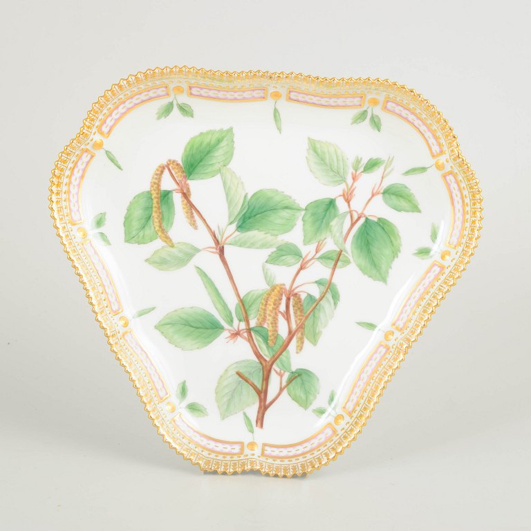 Royal Copenhagen Flora Danica triangular dish, 1963.