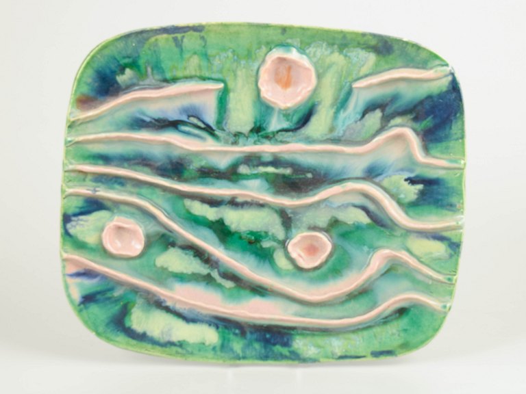 Leszek Dutka (1921-2014) Polish ceramicist Organic relief, 1972.
