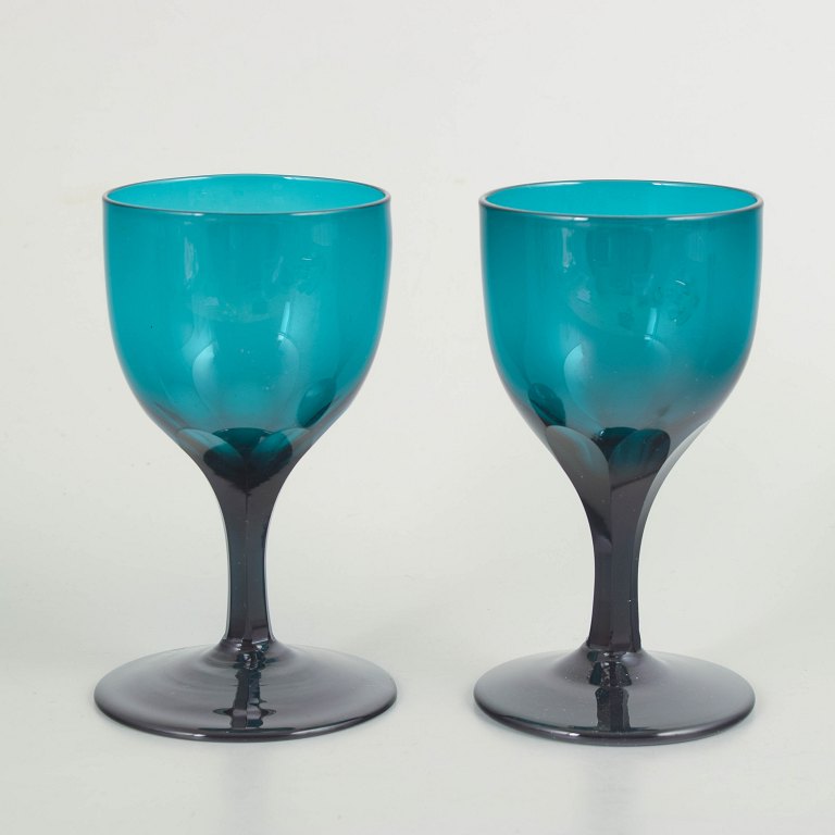 Art Deco White Wine Glasses, Set Of 2. 1810s.
