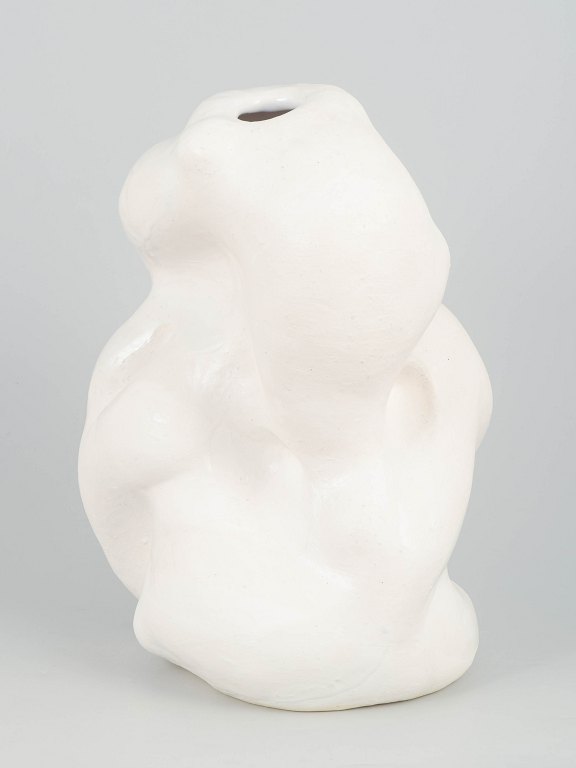 Christina Muff, Danish contemporary ceramicist (b. 1971). Large hand modeled, organic shaped, stoneware vessel.