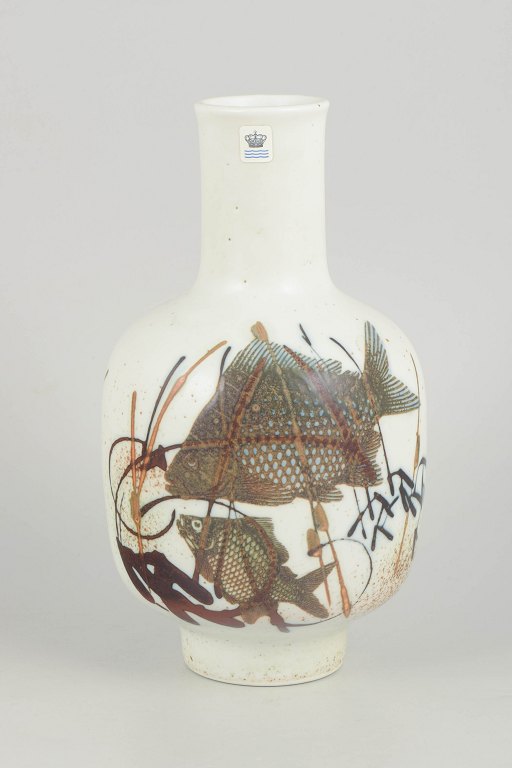 Nils Thorsson for Royal Copenhagen, large stoneware vase.