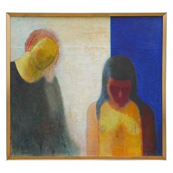 Niels Lergaard, 1893-1982, oil on canvas. Signed and dated 1943. Visible size: 87x94cm. With frame: 91x98cm